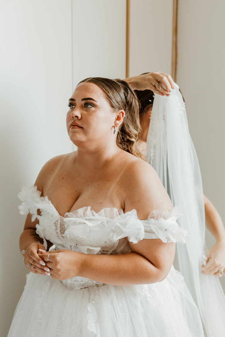 Cotswold wedding photographer - bride getting ready portraits