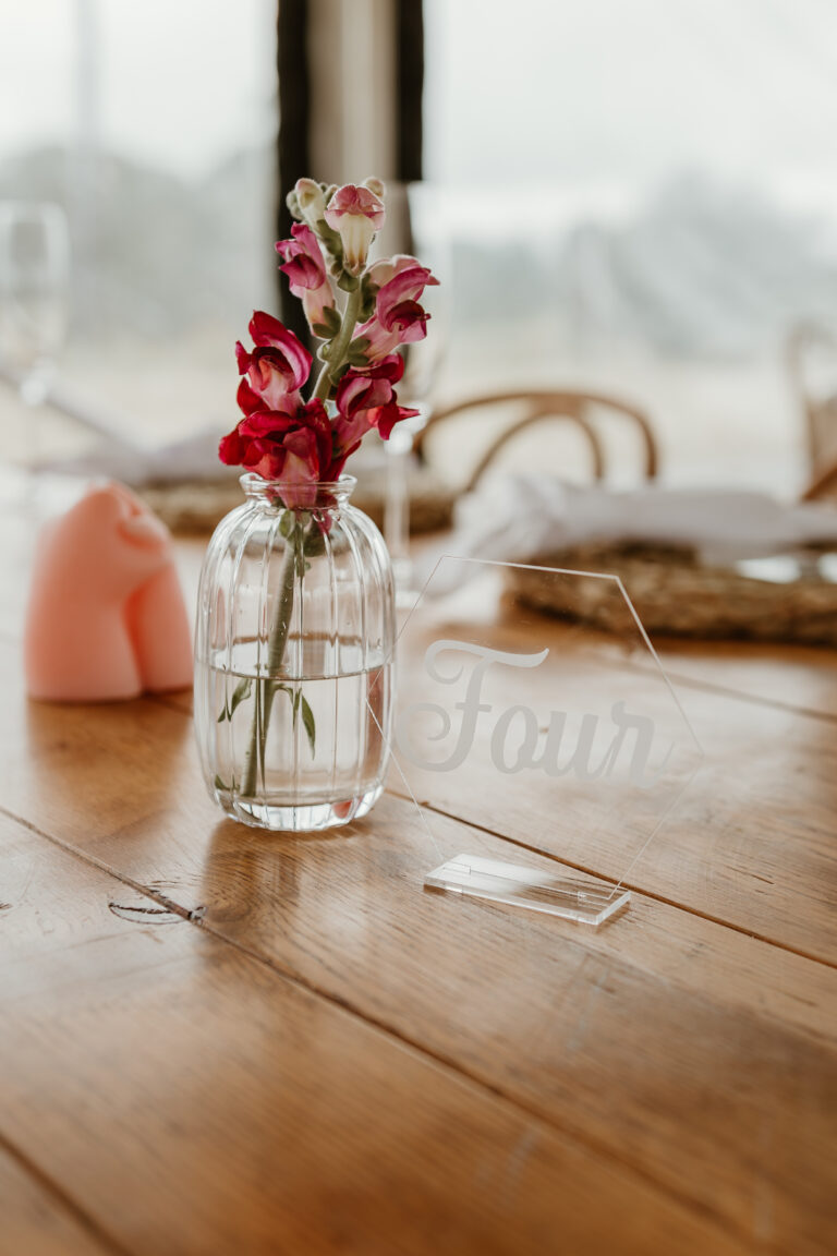 Rustic farm table decor at this gorgeous Cotswold farm wedding